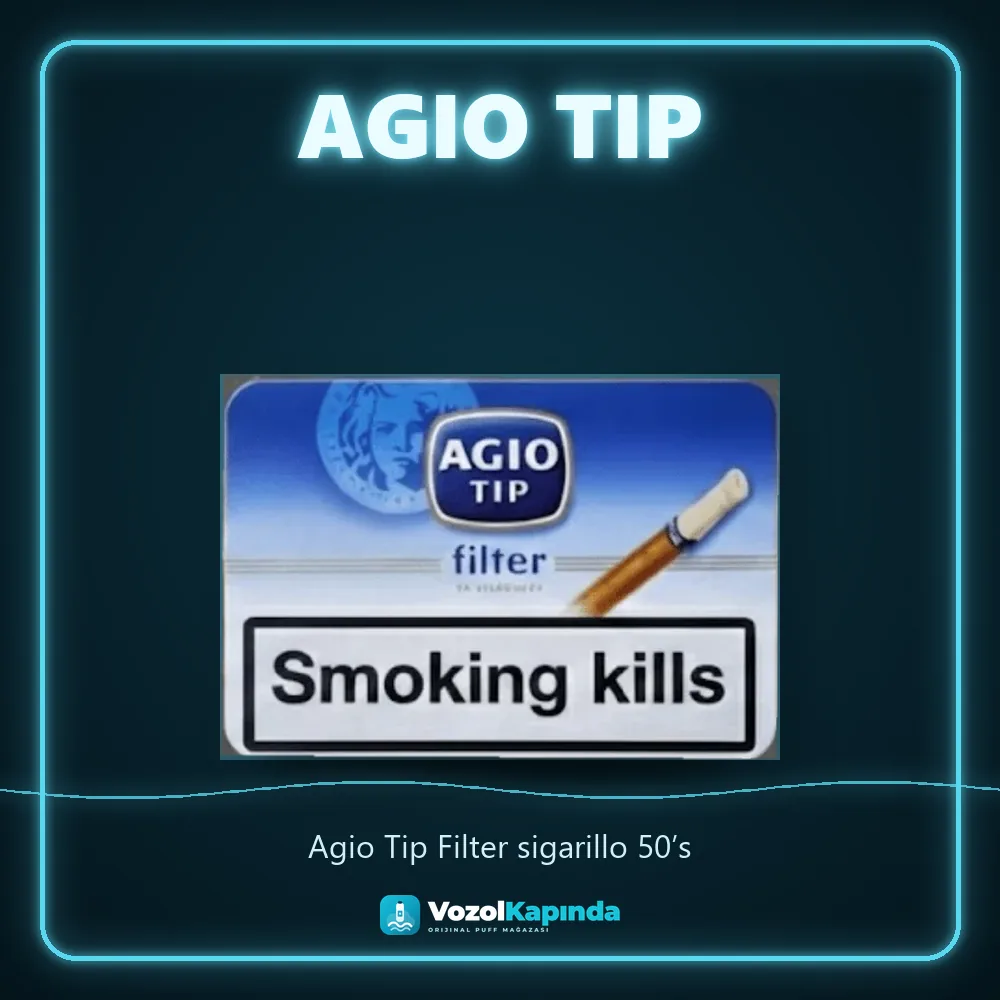 Agio Tip Filter sigarillo 50’s Özellikleri Agio Tip Filter sigarillo 50’s sipariş avantajları: kapıda ödeme ve gizli paket