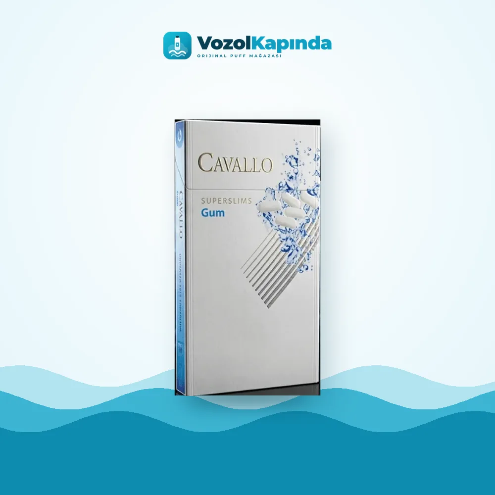 Cavallo Gum Superslim sigara Sakız aromalı ön yüz görseli, orijinal ambalaj