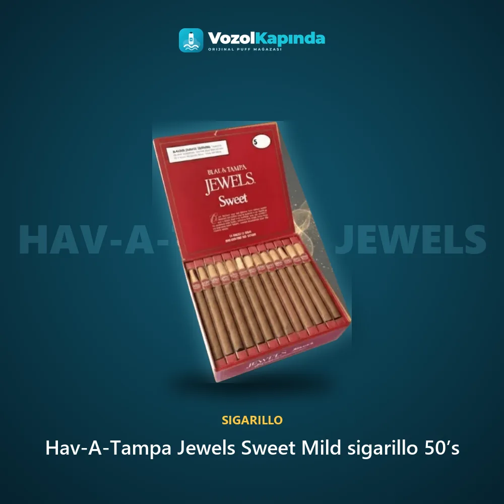 Hav-A-Tampa Jewels Sweet Mild sigarillo 50’s Özellikleri Hav-A-Tampa Jewels Sweet Mild sigarillo 50’s bilgi kartı, orijinal sigarillo