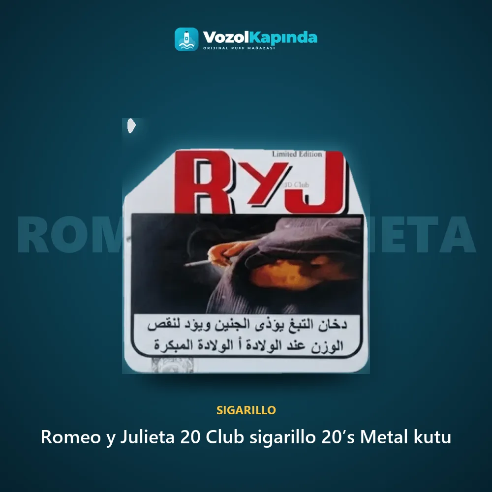 Romeo y Julieta 20 Club sigarillo 20’s Metal kutu Özellikleri Romeo y Julieta 20 Club sigarillo 20’s Metal kutu sipariş avantajları: kapıda ödeme ve gizli paket