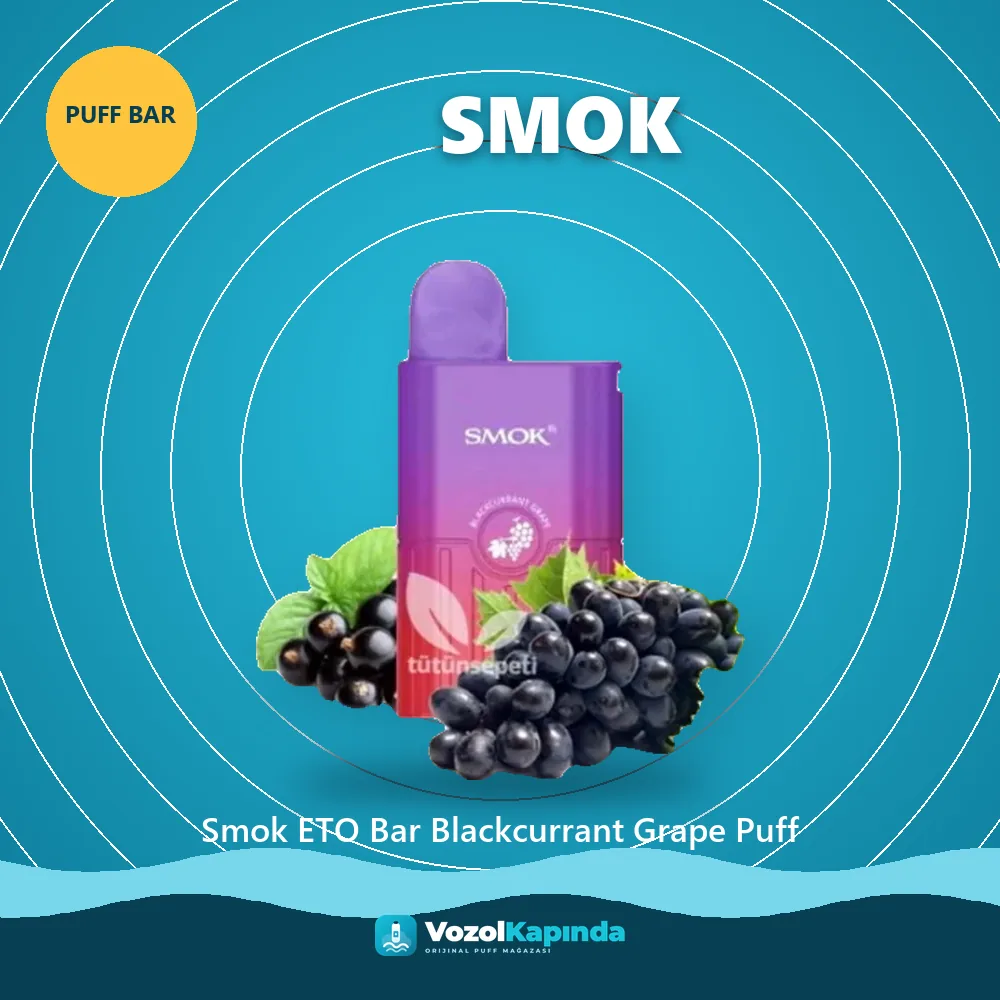 Smok ETO Bar Blackcurrant Grape Puff özellikleri: orijinal ürün, kapıda ödeme, gizli paket