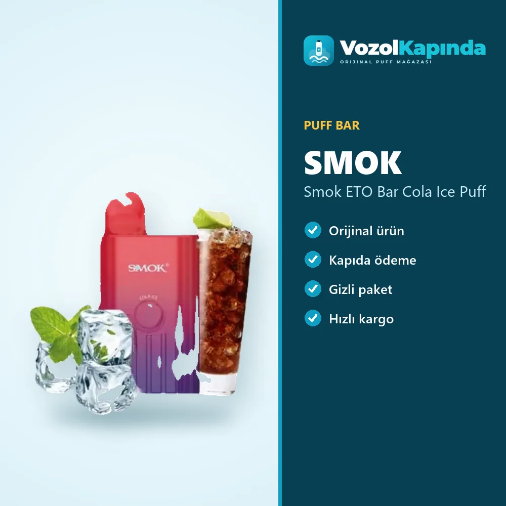 Smok ETO Bar Cola Ice Puff özellikleri: orijinal ürün, kapıda ödeme, gizli paket