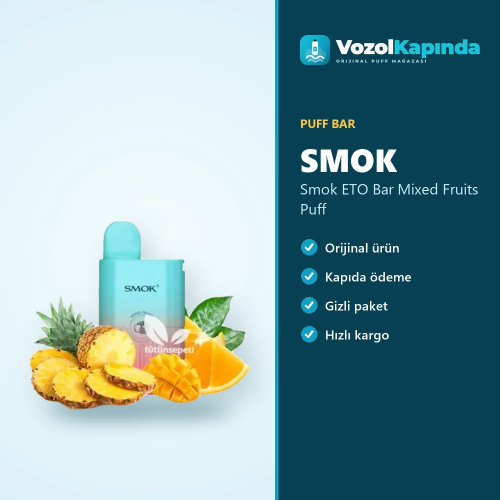 Smok ETO Bar Mixed Fruits Puff bilgi kartı, orijinal puff bar