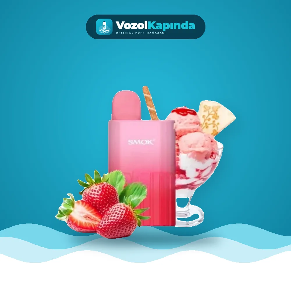 Smok ETO Bar Strawberry Ice Cream Puff 8000 çekim Sipariş Smok ETO Bar Strawberry Ice Cream Puff 8000 çekim, Vozol Kapında orijinal puff bar