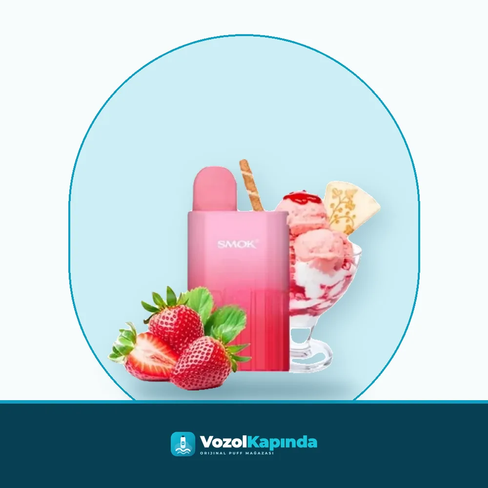 Smok ETO Bar Strawberry Ice Cream Puff 8000 çekim Ürün Görseli Smok ETO Bar Strawberry Ice Cream Puff 8000 çekim ön yüz görseli, orijinal ambalaj