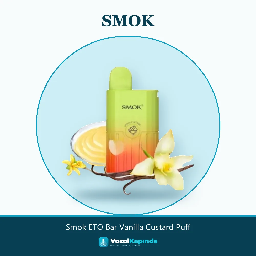 Smok ETO Bar Vanilla Custard Puff Bilgi Kartı Smok ETO Bar Vanilla Custard Puff özellikleri: orijinal ürün, kapıda ödeme, gizli paket