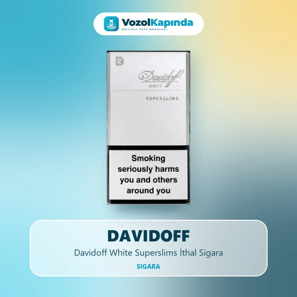 Davidoff White Superslims İthal Sigara bilgi kartı, orijinal sigara