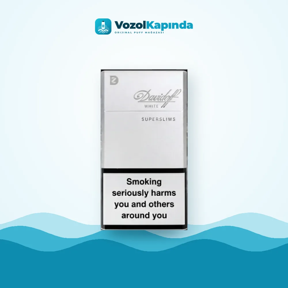 Davidoff White Superslims İthal Sigara ön yüz görseli, orijinal ambalaj