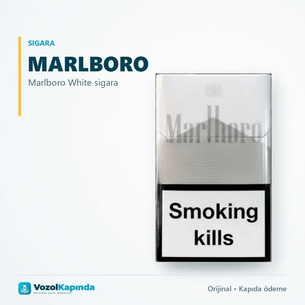 Marlboro White sigara bilgi kartı, orijinal sigara
