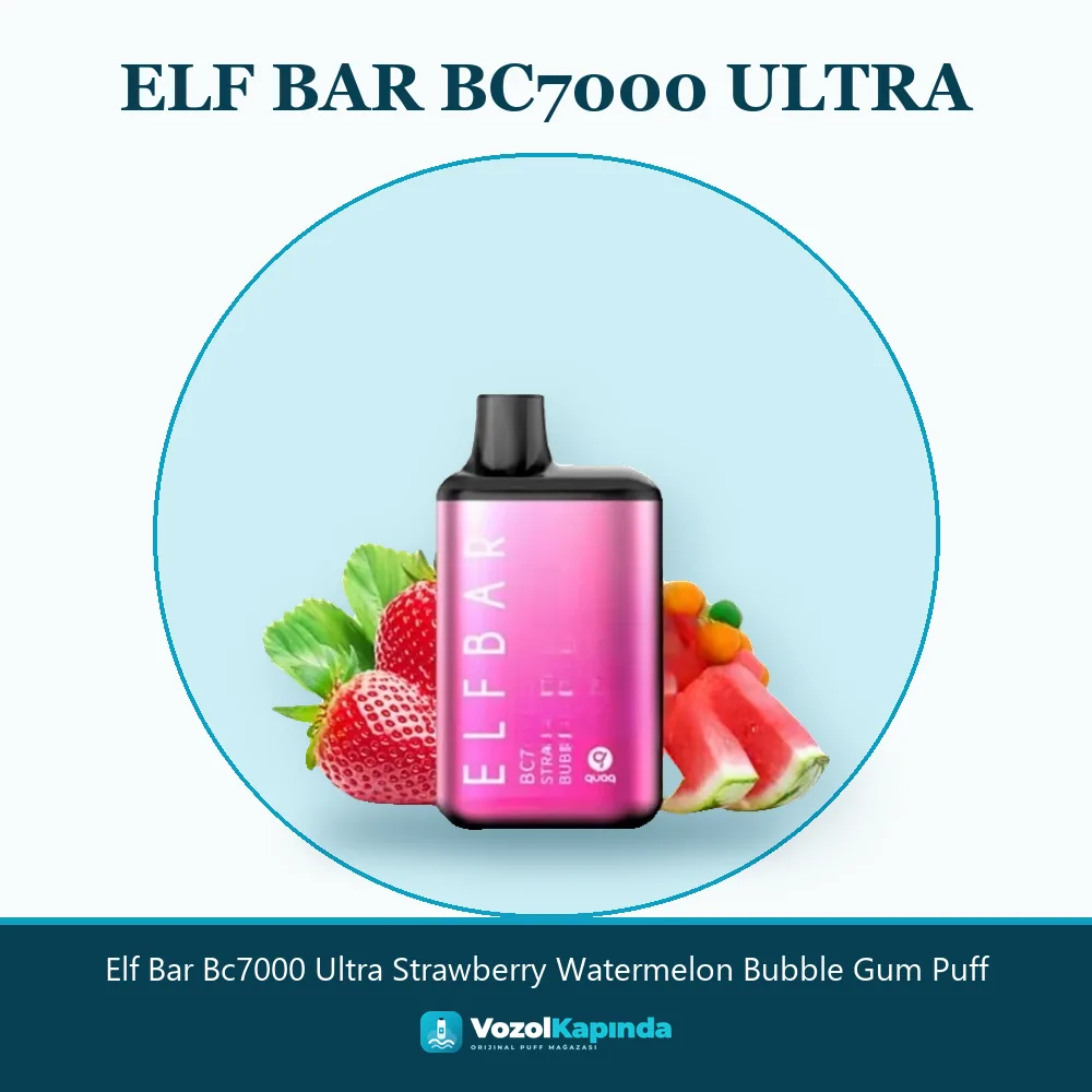 Elf Bar Bc7000 Ultra Strawberry Watermelon Bubble Gum Puff Özellikleri Elf Bar Bc7000 Ultra Strawberry Watermelon Bubble Gum Puff özellikleri: orijinal ürün, kapıda ödeme, gizli paket