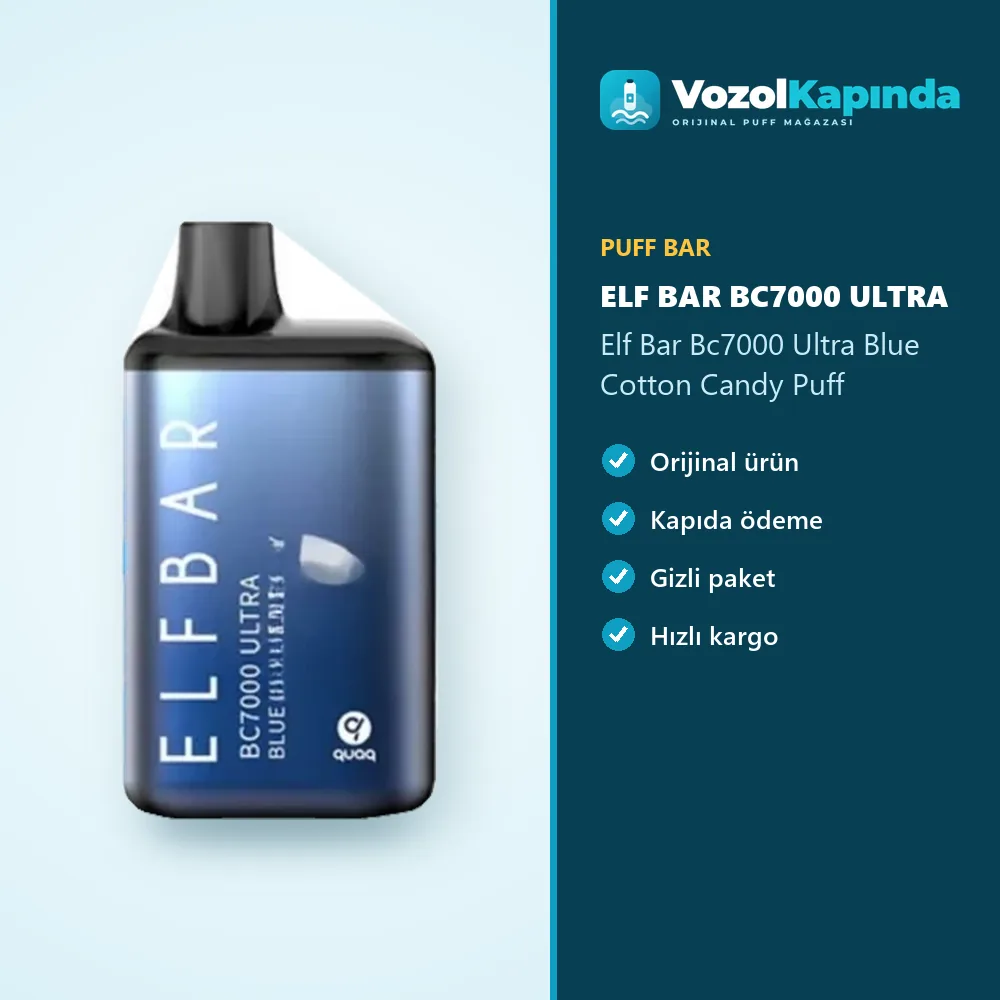 Elf Bar Bc7000 Ultra Blue Cotton Candy Puff Bilgi Kartı Elf Bar Bc7000 Ultra Blue Cotton Candy Puff bilgi kartı, orijinal puff bar