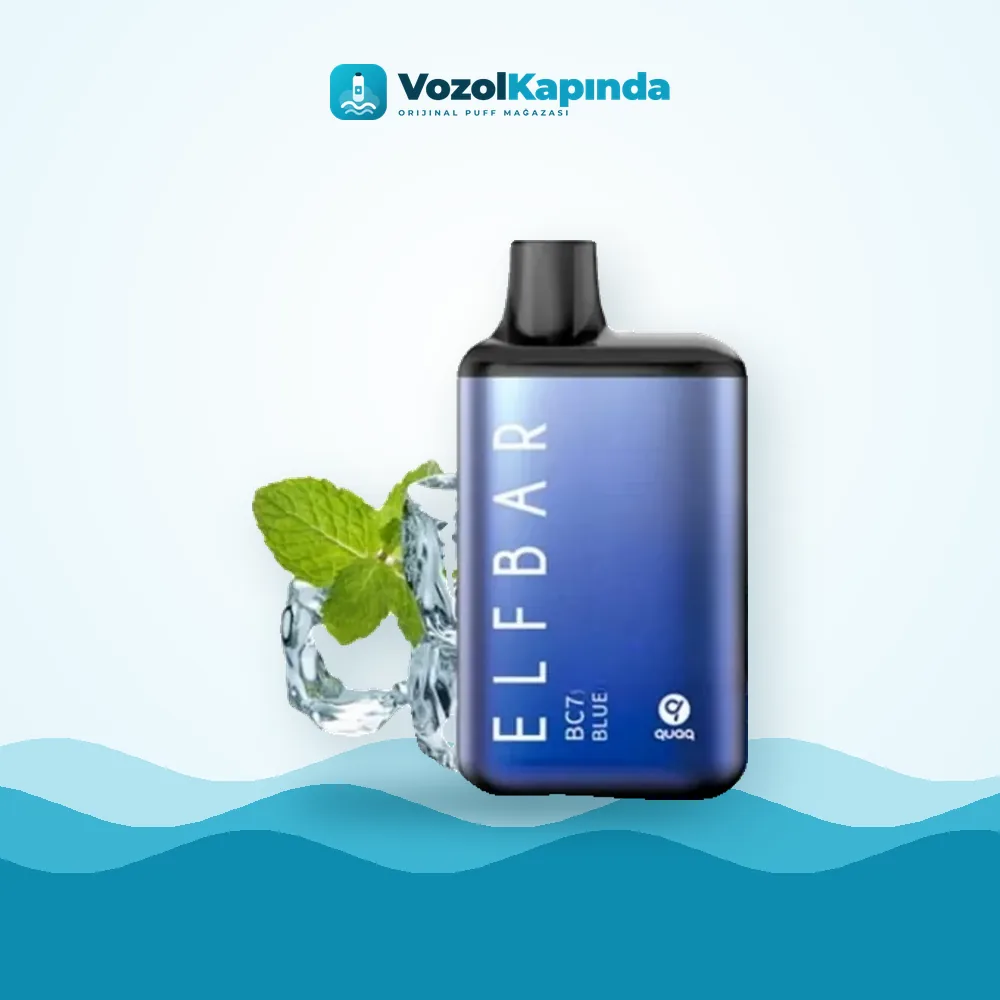Elf Bar Bc7000 Ultra Blue Razz Ice Puff Orijinal Ambalaj Elf Bar Bc7000 Ultra Blue Razz Ice Puff ön yüz görseli, orijinal ambalaj