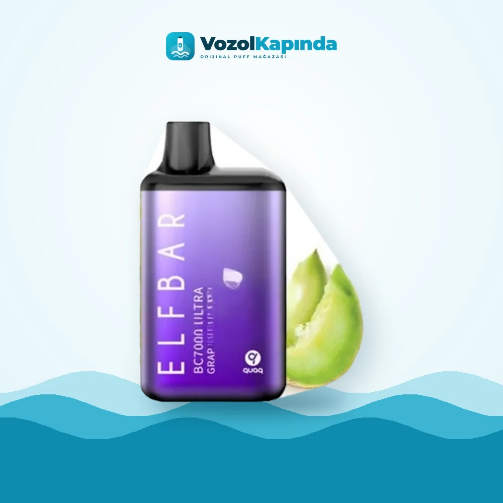 Elf Bar Bc7000 Ultra Grape Honeydew Puff Paket Görünümü Elf Bar Bc7000 Ultra Grape Honeydew Puff paket görünümü