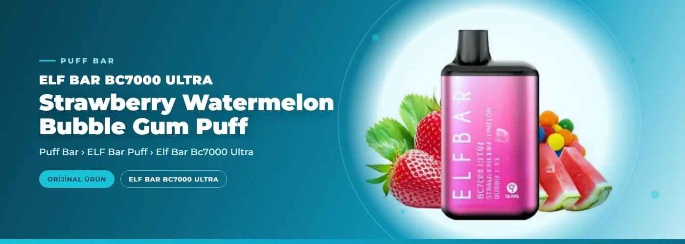 Elf Bar Bc7000 Ultra Strawberry Watermelon Bubble Gum Puff