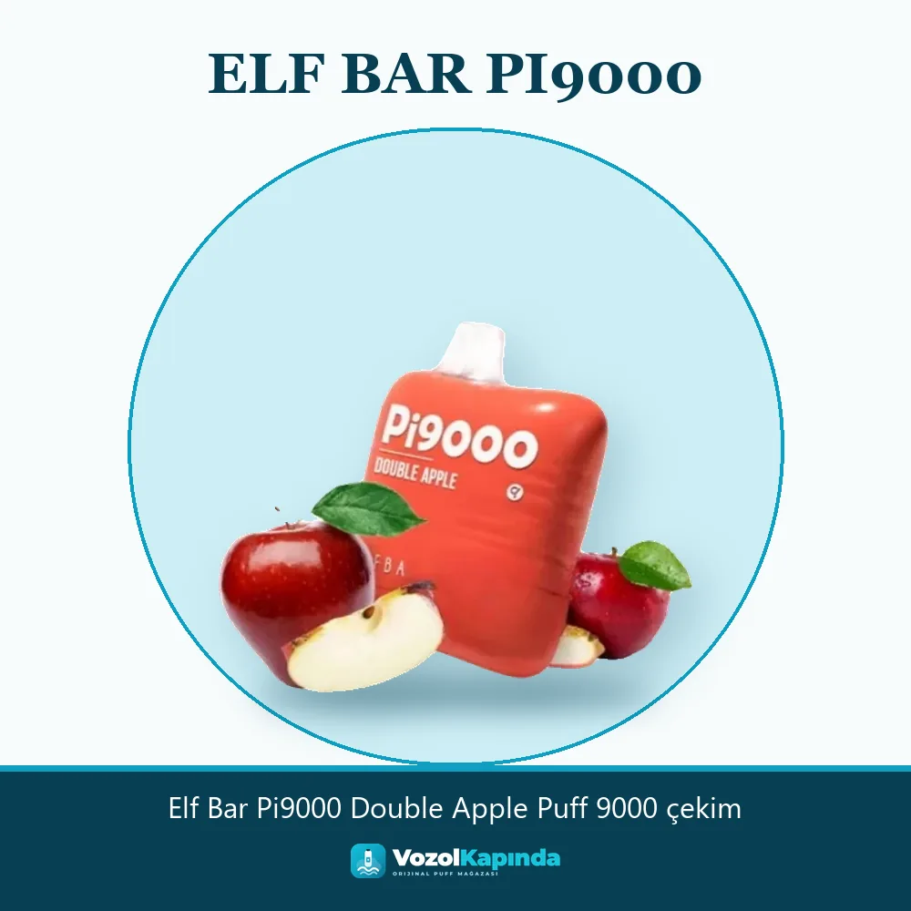 Elf Bar Pi9000 Double Apple Puff 9000 çekim bilgi kartı, orijinal puff bar