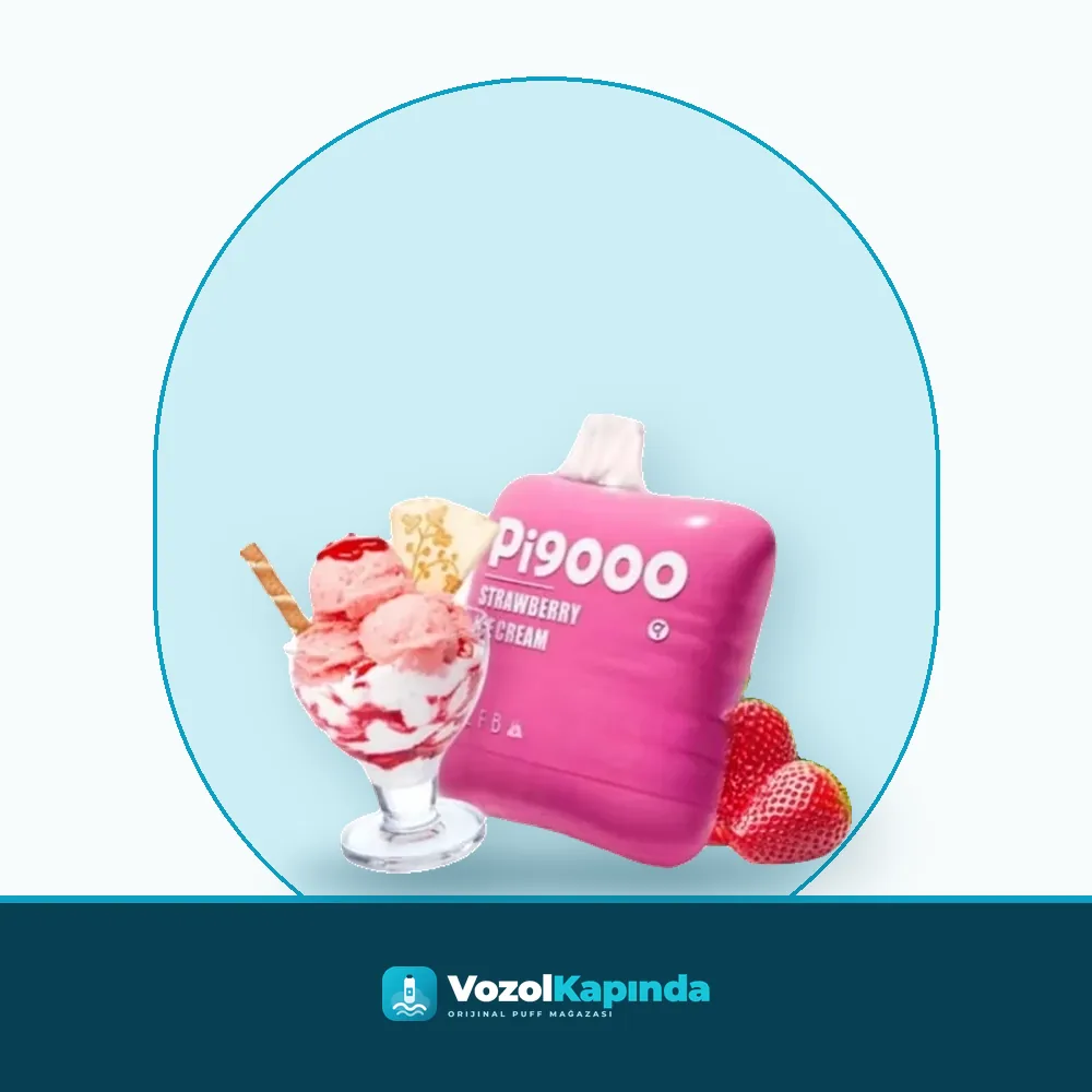 Elf Bar Pi9000 Strawberry Ice Cream Puff Paket Görünümü Elf Bar Pi9000 Strawberry Ice Cream Puff paket görünümü