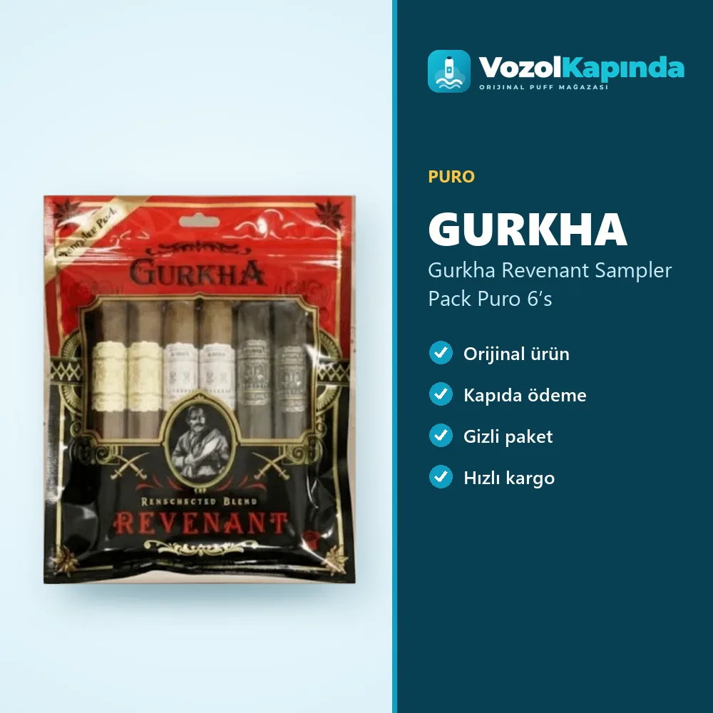 Gurkha Revenant Sampler Pack Puro 6’s Özellikleri Gurkha Revenant Sampler Pack Puro 6’s bilgi kartı, orijinal puro