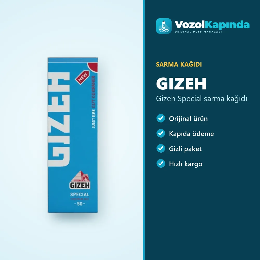 Gizeh Special sarma kağıdı bilgi kartı, orijinal sarma kağıdı