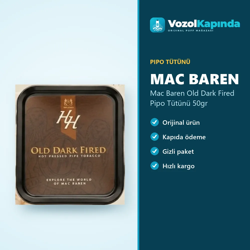 Mac Baren Old Dark Fired Pipo Tütünü 50gr Özellikleri Mac Baren Old Dark Fired Pipo Tütünü 50gr bilgi kartı, orijinal pipo tütünü
