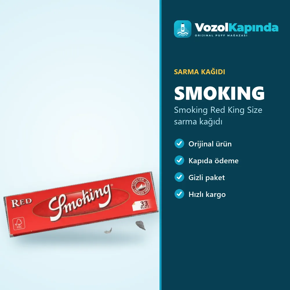Smoking Red King Size sarma kağıdı Özellikleri Smoking Red King Size sarma kağıdı özellikleri: orijinal ürün, kapıda ödeme, gizli paket