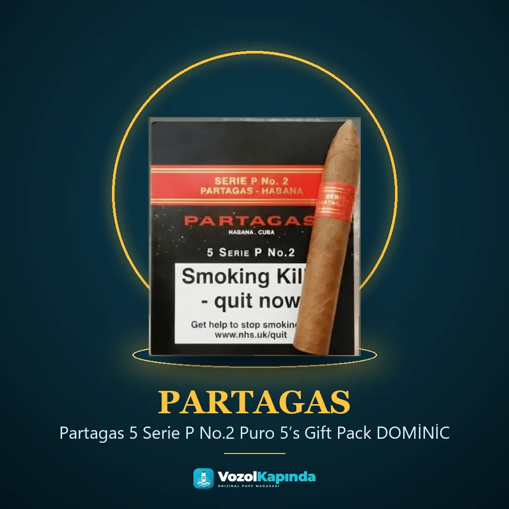 Partagas 5 Serie P No.2 Puro 5’s Gift Pack DOMİNİC Bilgi Kartı Partagas 5 Serie P No.2 Puro 5’s Gift Pack DOMİNİC bilgi kartı, orijinal puro
