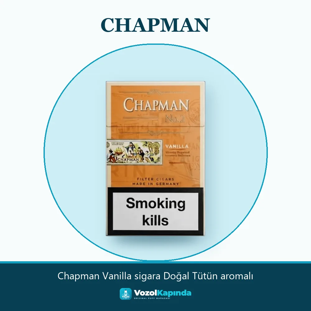 Chapman Vanilla sigara Doğal Tütün aromalı Sipariş Bilgileri Chapman Vanilla sigara Doğal Tütün aromalı özellikleri: orijinal ürün, kapıda ödeme, gizli paket