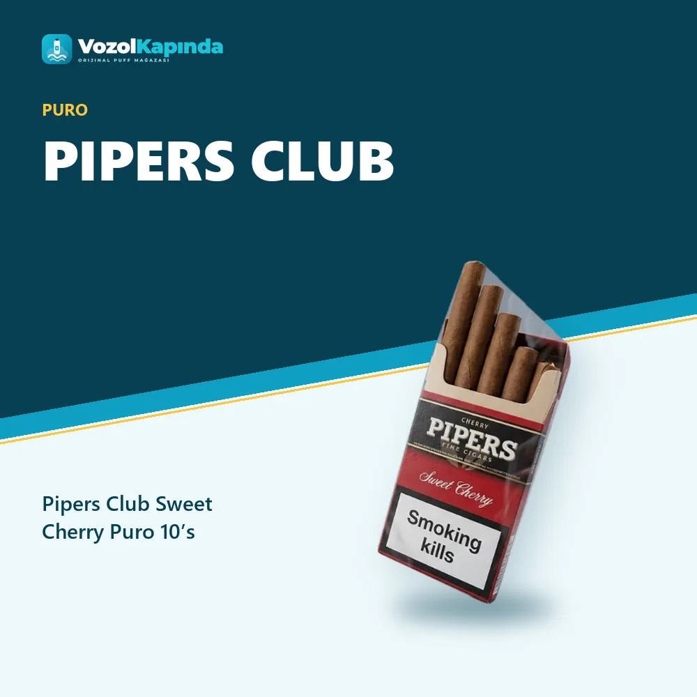 Pipers Club Sweet Cherry Puro 10’s Bilgi Kartı Pipers Club Sweet Cherry Puro 10’s özellikleri: orijinal ürün, kapıda ödeme, gizli paket