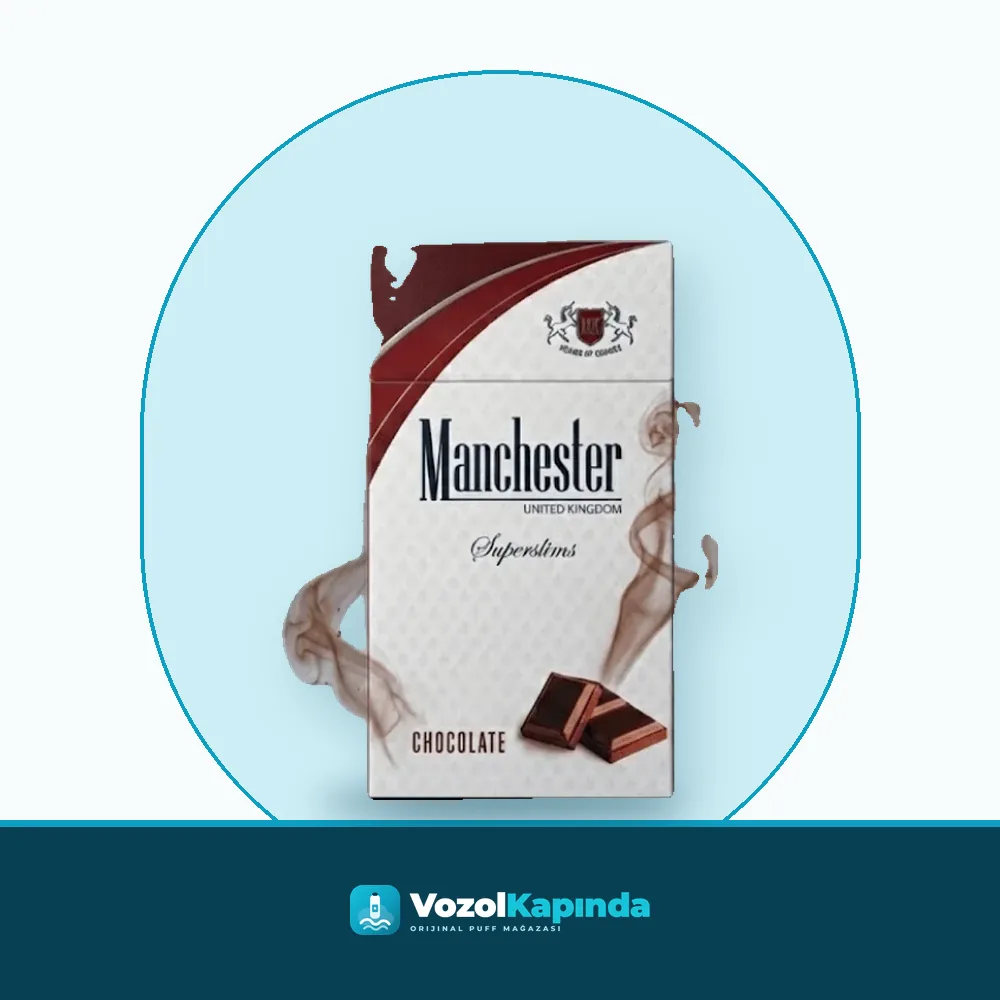 Manchester Superslims Chocolate sigara Çikolata aromalı Orijinal Ambalaj Manchester Superslims Chocolate sigara Çikolata aromalı ürün görseli, orijinal sigara