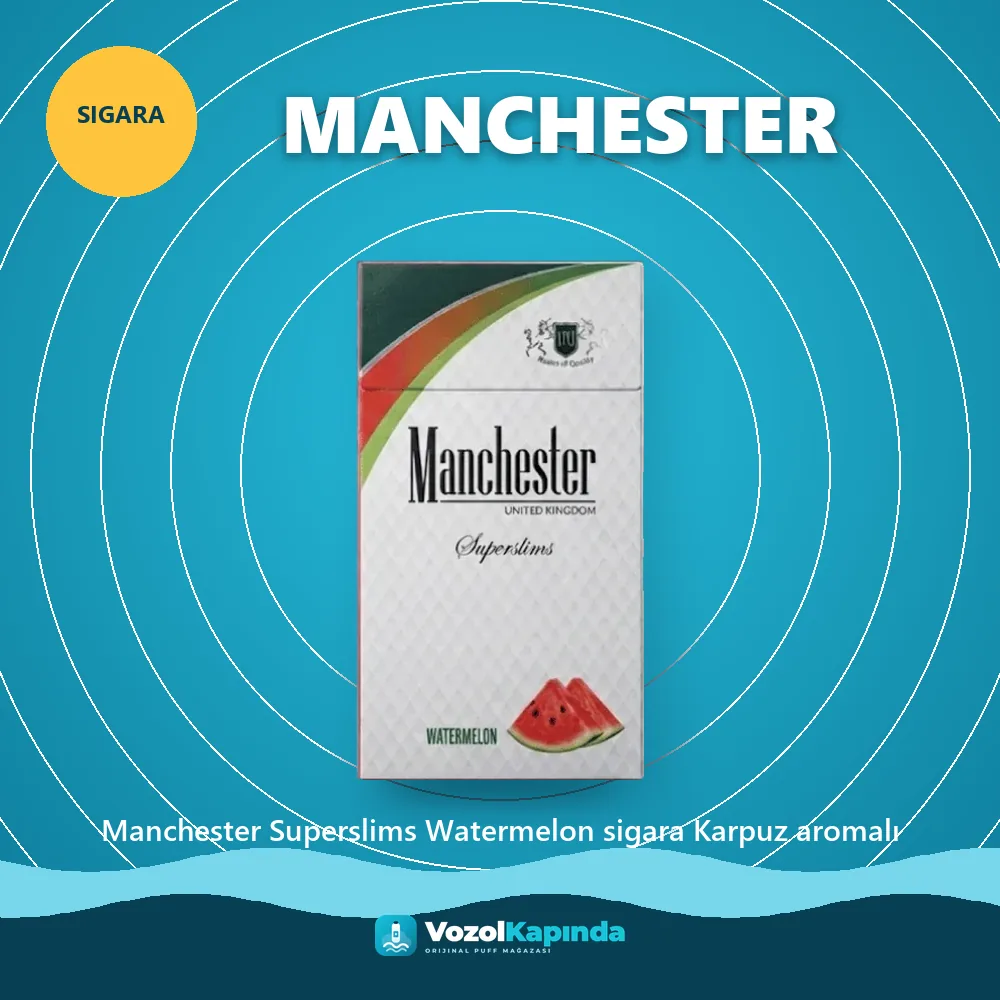 Manchester Superslims Watermelon sigara Karpuz aromalı özellikleri: orijinal ürün, kapıda ödeme, gizli paket