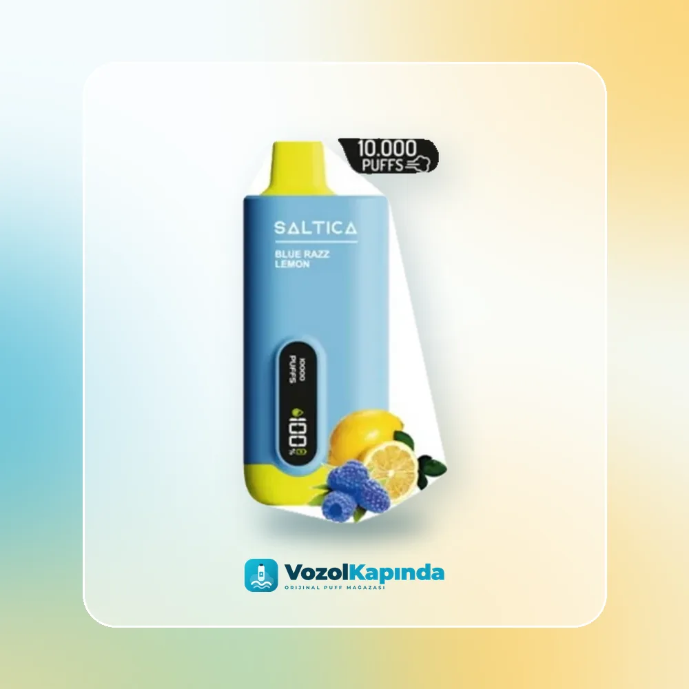 Saltica 10000 Blue Razz Lemon Puff Dijital ekranlı, Vozol Kapında orijinal puff bar