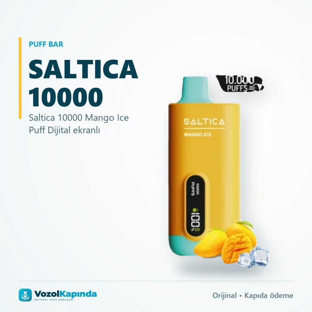 Saltica 10000 Mango Ice Puff Dijital ekranlı özellikleri: orijinal ürün, kapıda ödeme, gizli paket