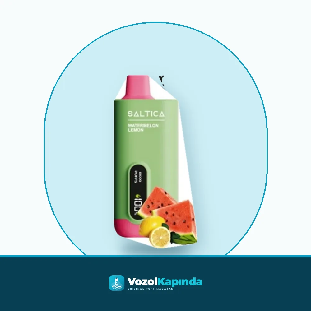 Saltica 10000 Watermelon Lemon Puff Dijital ekranlı Orijinal Ambalaj Saltica 10000 Watermelon Lemon Puff Dijital ekranlı paket görünümü