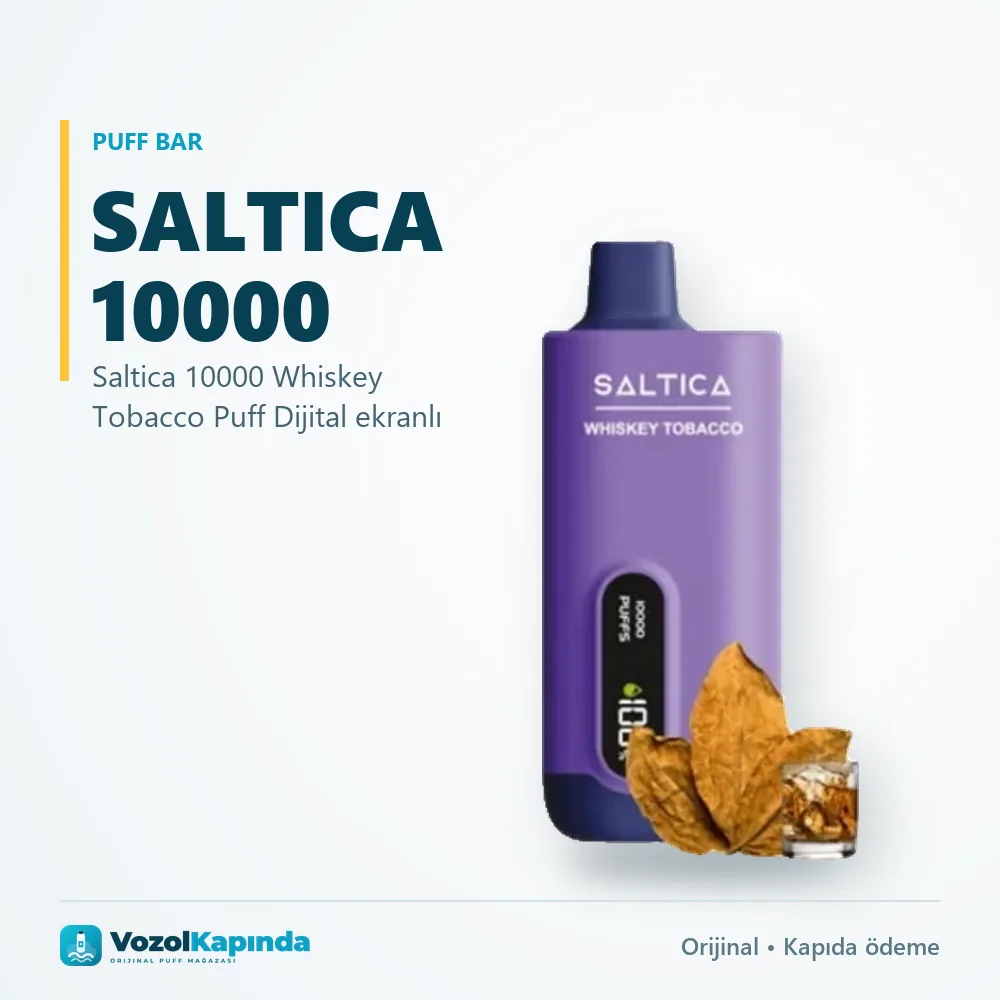Saltica 10000 Whiskey Tobacco Puff Dijital ekranlı Özellikleri Saltica 10000 Whiskey Tobacco Puff Dijital ekranlı sipariş avantajları: kapıda ödeme ve gizli paket