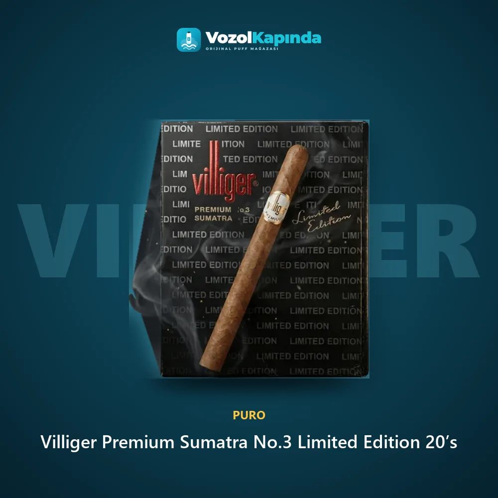 Villiger Premium Sumatra No.3 Limited Edition 20’s Özellikleri Villiger Premium Sumatra No.3 Limited Edition 20’s bilgi kartı, orijinal puro