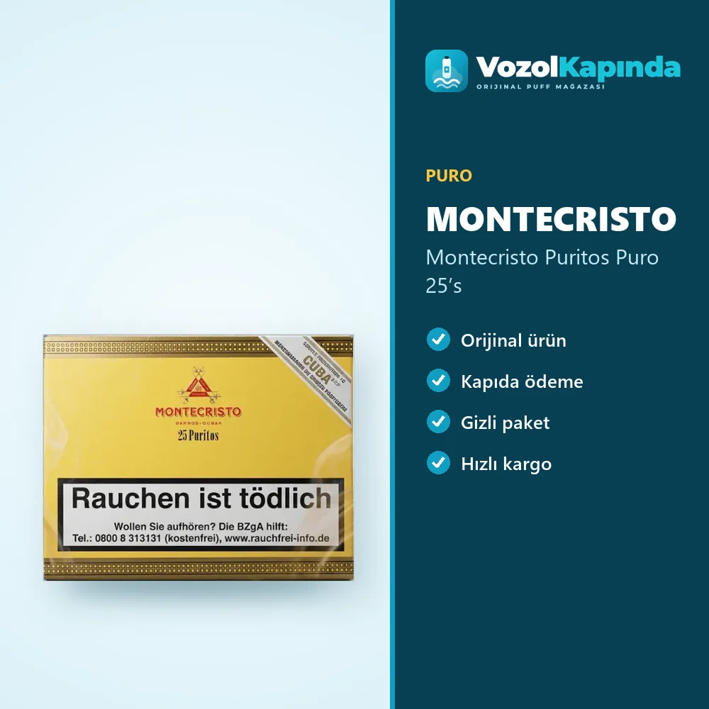 Montecristo Puritos Puro 25’s bilgi kartı, orijinal puro