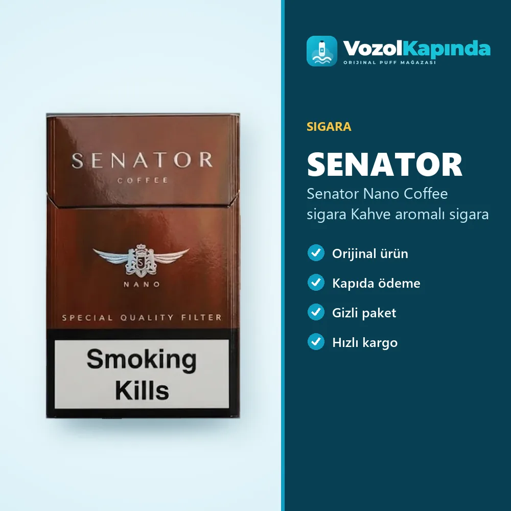 Senator Nano Coffee sigara Kahve aromalı sigara Sipariş Bilgileri Senator Nano Coffee sigara Kahve aromalı sigara bilgi kartı, orijinal sigara