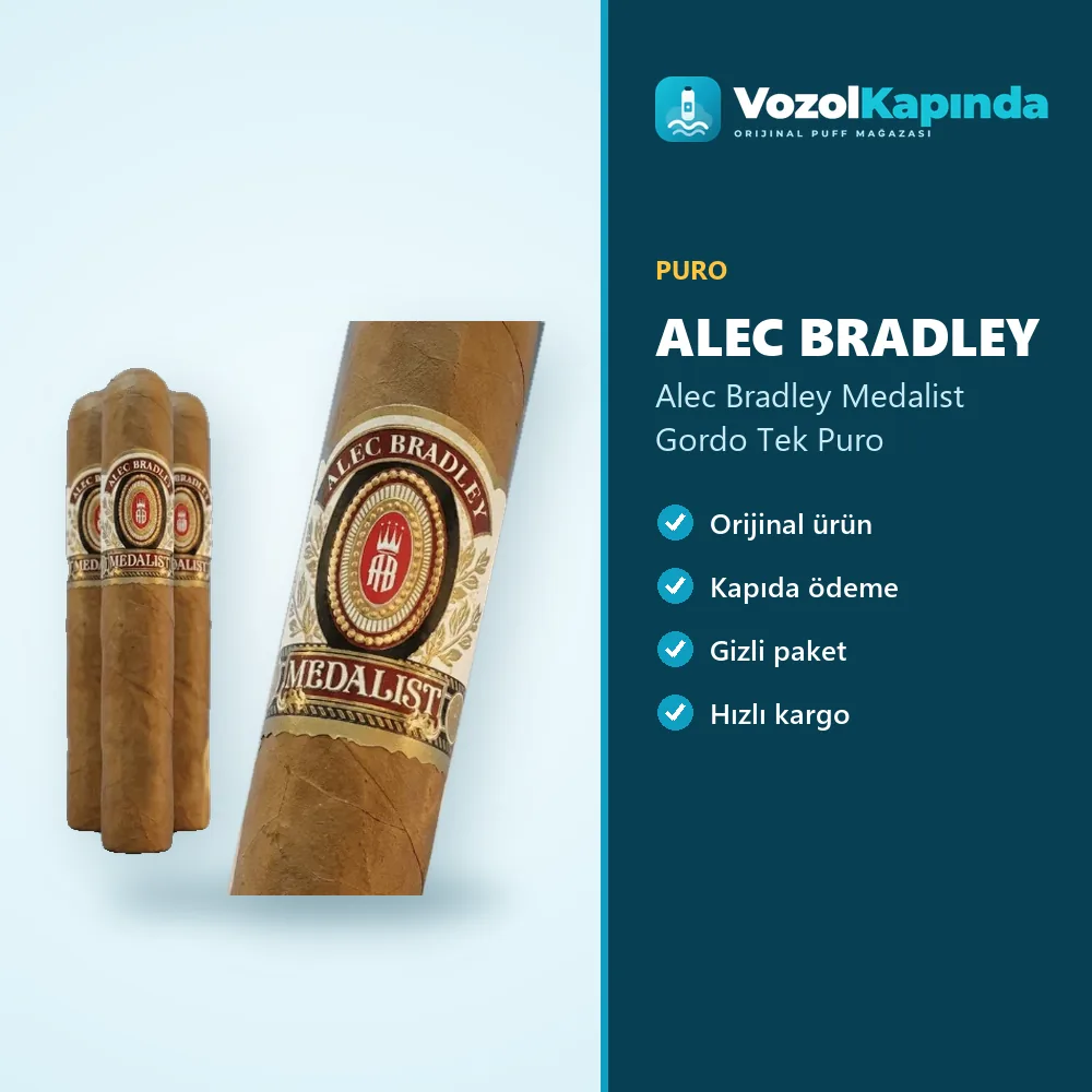 Alec Bradley Medalist Gordo Tek Puro Bilgi Kartı Alec Bradley Medalist Gordo Tek Puro özellikleri: orijinal ürün, kapıda ödeme, gizli paket