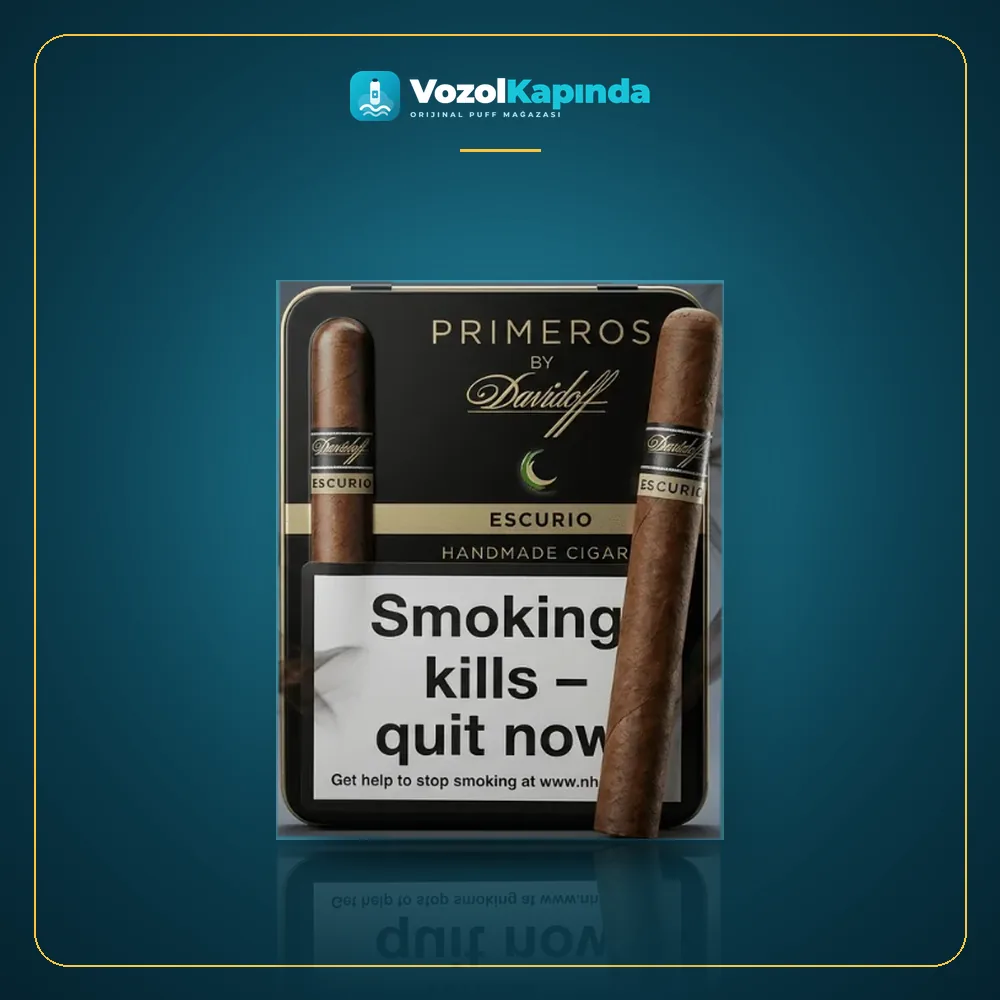 Davidoff Primeros Escurio Puro 6’s Metal Kutu Orijinal Ambalaj Davidoff Primeros Escurio Puro 6’s Metal Kutu ön yüz görseli, orijinal ambalaj