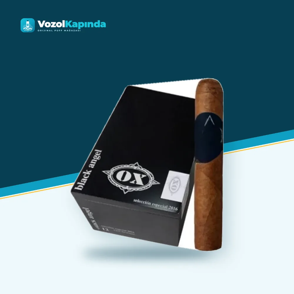 Horacio OX Black Angel Puro 12’s Ahşap kutu Orijinal Ambalaj Horacio OX Black Angel Puro 12’s Ahşap kutu paket görünümü