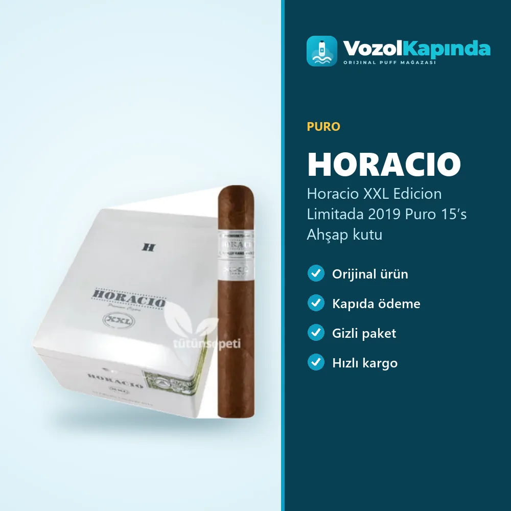 Horacio XXL Edicion Limitada 2019 Puro 15’s Ahşap kutu Özellikleri Horacio XXL Edicion Limitada 2019 Puro 15’s Ahşap kutu özellikleri: orijinal ürün, kapıda ödeme, gizli paket