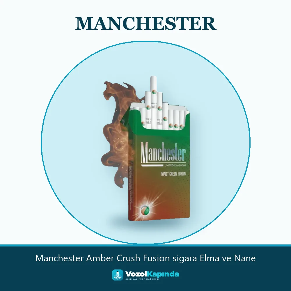 Manchester Amber Crush Fusion sigara Elma ve Nane özellikleri: orijinal ürün, kapıda ödeme, gizli paket