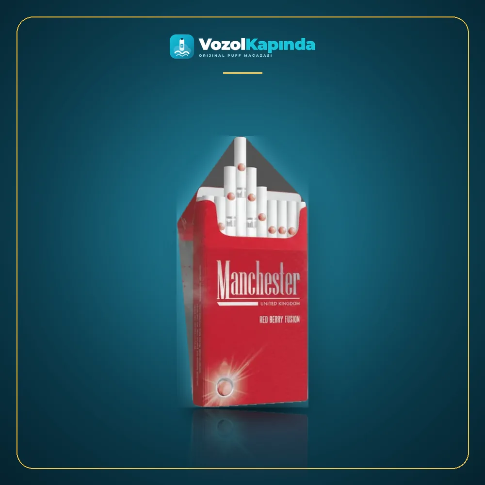 Manchester Red Berry Fusion sigara Çilek ve Nane Orijinal Ambalaj Manchester Red Berry Fusion sigara Çilek ve Nane ürün görseli, orijinal sigara