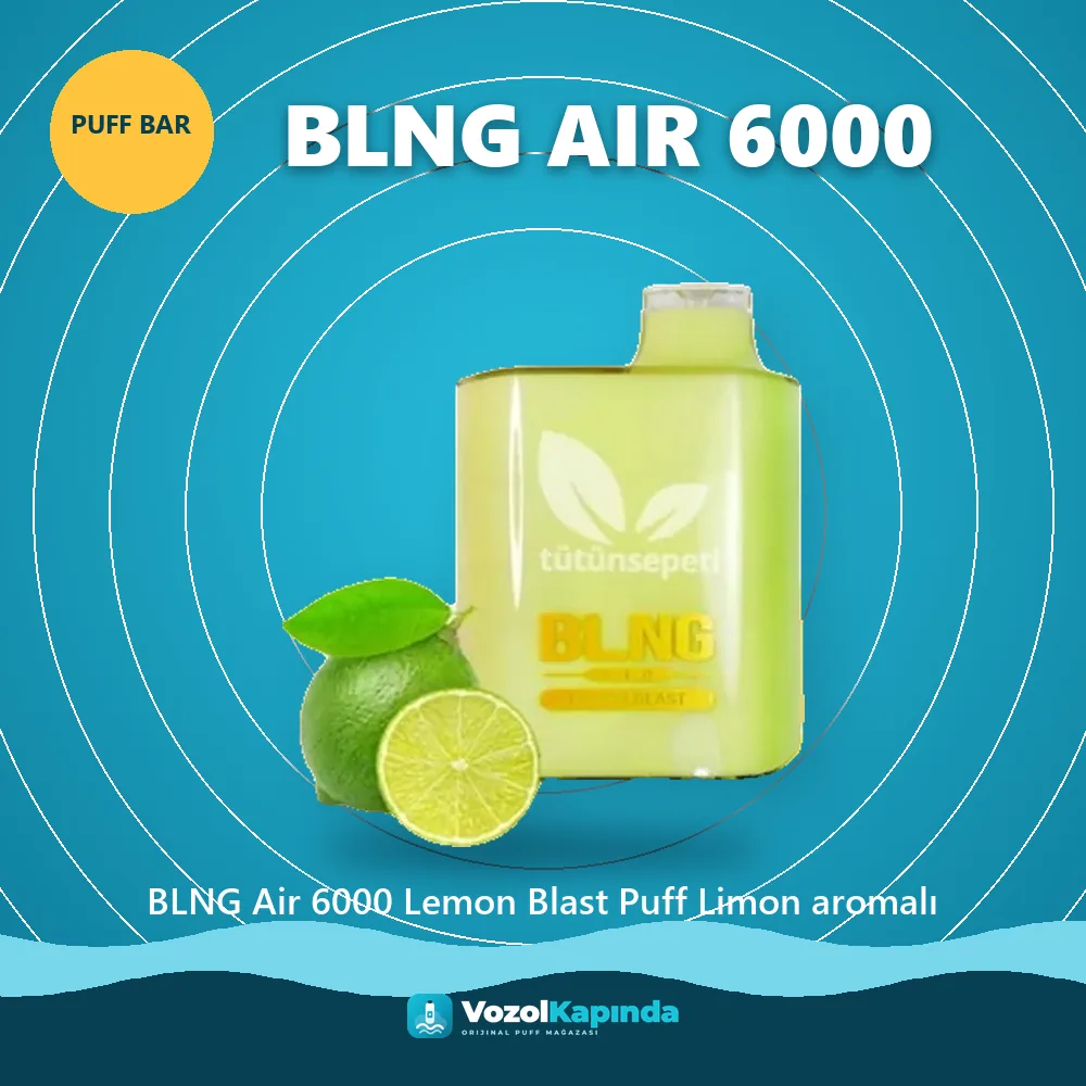BLNG Air 6000 Lemon Blast Puff Limon aromalı özellikleri: orijinal ürün, kapıda ödeme, gizli paket