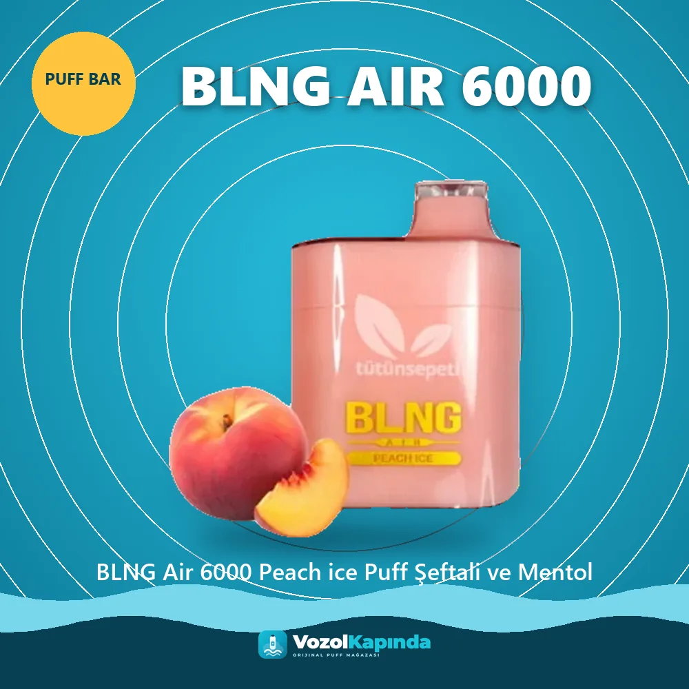 BLNG Air 6000 Peach ice Puff Şeftali ve Mentol Sipariş Bilgileri BLNG Air 6000 Peach ice Puff Şeftali ve Mentol sipariş avantajları: kapıda ödeme ve gizli paket