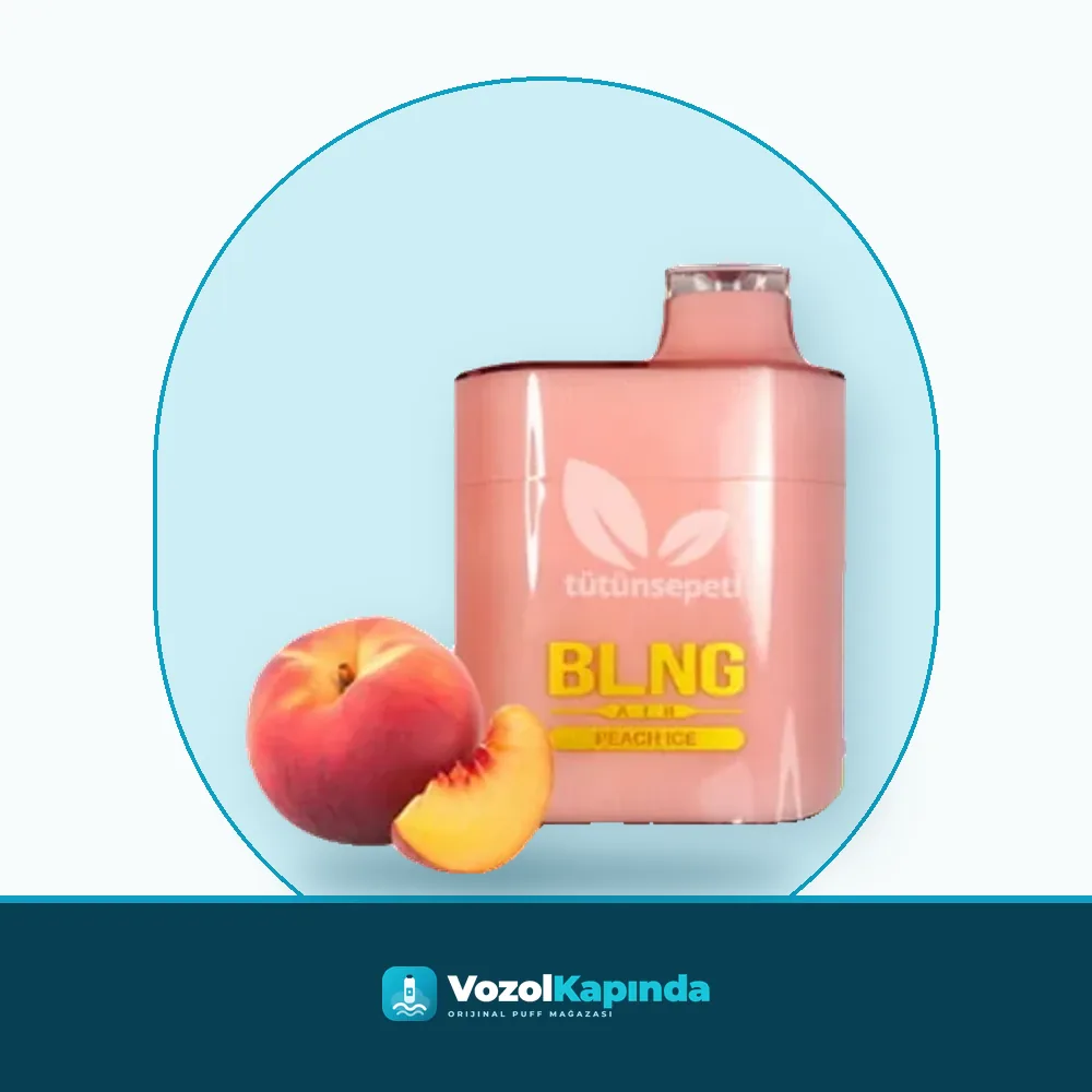 BLNG Air 6000 Peach ice Puff Şeftali ve Mentol Ürün Görseli BLNG Air 6000 Peach ice Puff Şeftali ve Mentol ürün görseli, orijinal puff bar