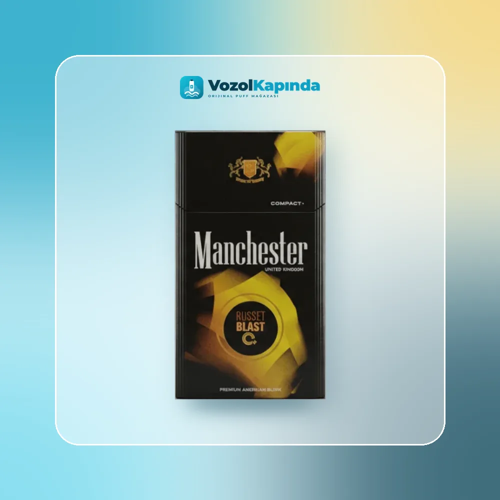 Manchester Queen Compact Russet Blast Sigara Portakal Nane Aromalı Ürün Görseli Manchester Queen Compact Russet Blast Sigara Portakal Nane Aromalı ön yüz görseli, orijinal ambalaj