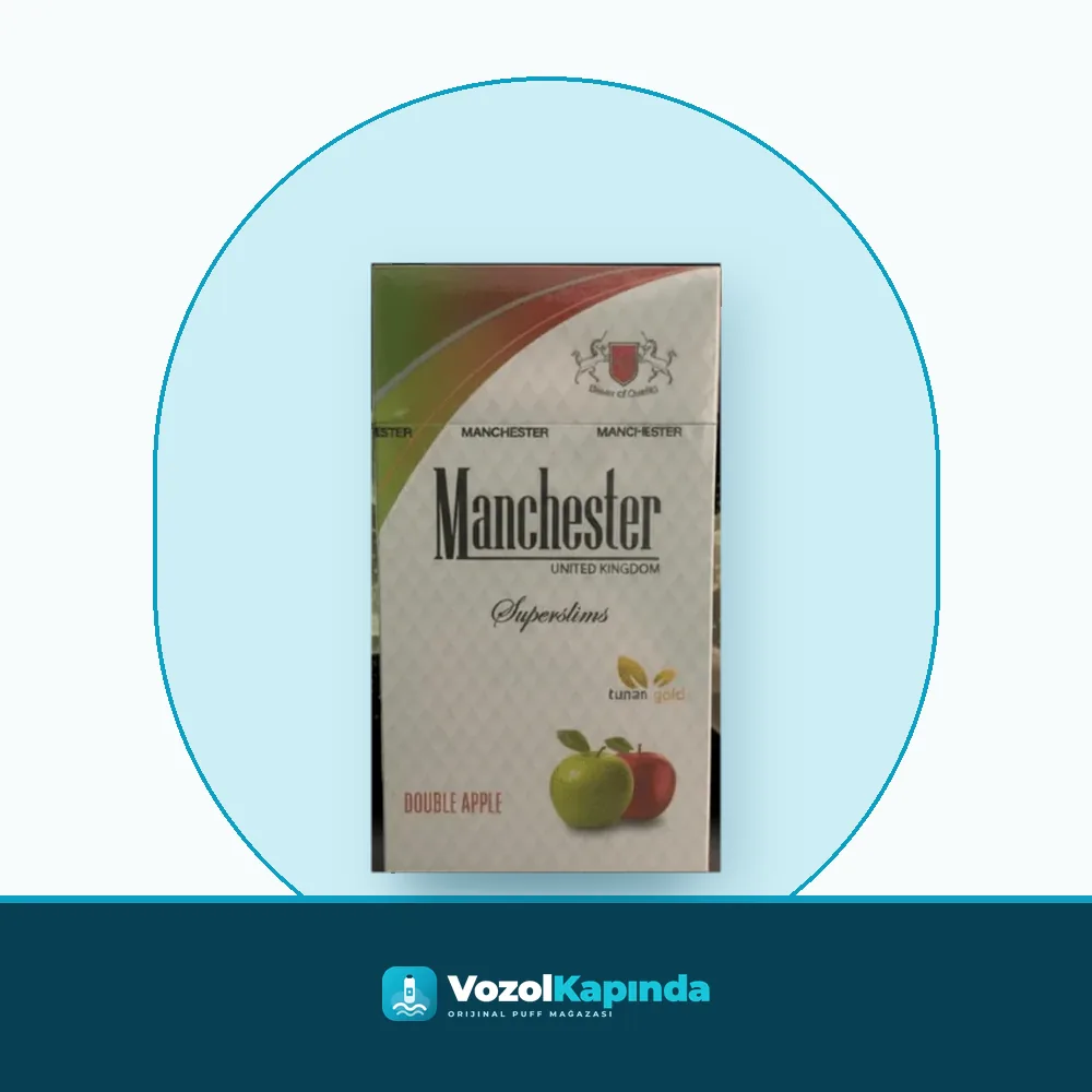 Manchester Superslims Double Apple Sigara (Elma) Paket Görünümü Manchester Superslims Double Apple Sigara (Elma) ürün görseli, orijinal sigara