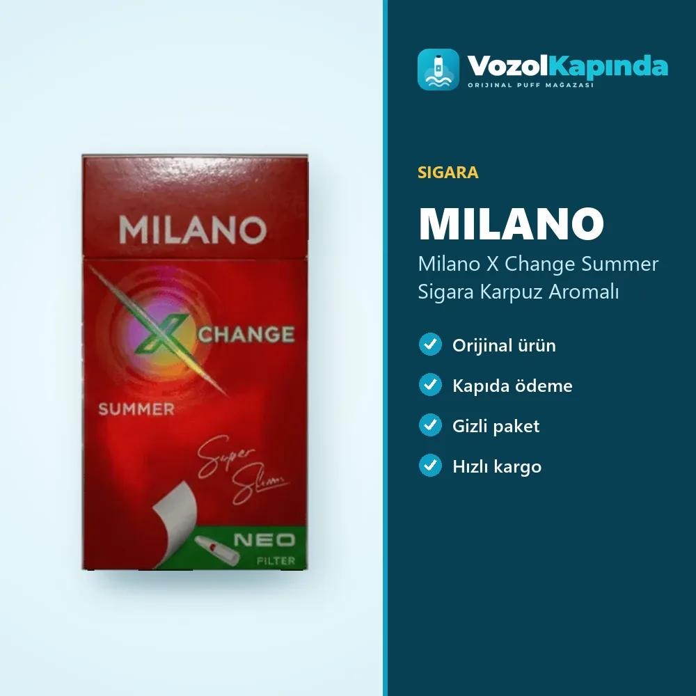 Milano X Change Summer Sigara Karpuz Aromalı Sipariş Bilgileri Milano X Change Summer Sigara Karpuz Aromalı bilgi kartı, orijinal sigara