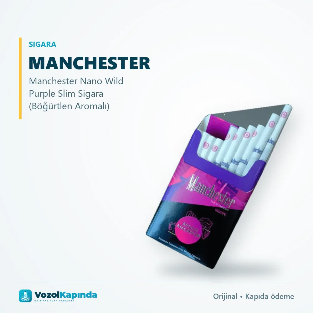 Manchester Nano Wild Purple Slim Sigara (Böğürtlen Aromalı) Bilgi Kartı Manchester Nano Wild Purple Slim Sigara (Böğürtlen Aromalı) sipariş avantajları: kapıda ödeme ve gizli paket