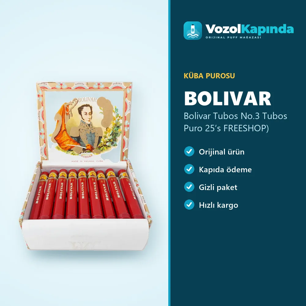 Bolivar Tubos No.3 Tubos Puro 25’s FREESHOP) Sipariş Bilgileri Bolivar Tubos No.3 Tubos Puro 25’s FREESHOP) özellikleri: orijinal ürün, kapıda ödeme, gizli paket